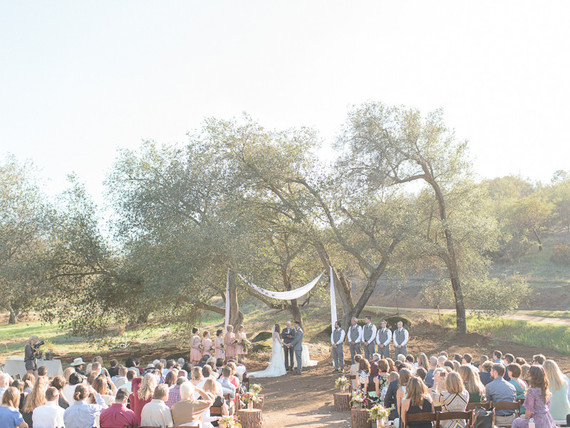 Rustic wedding ceremony