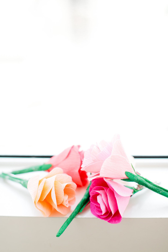 Crepe paper wedding florals