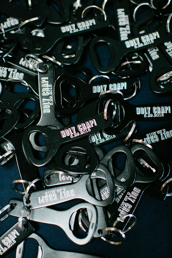Beer bottle opener key chain favors