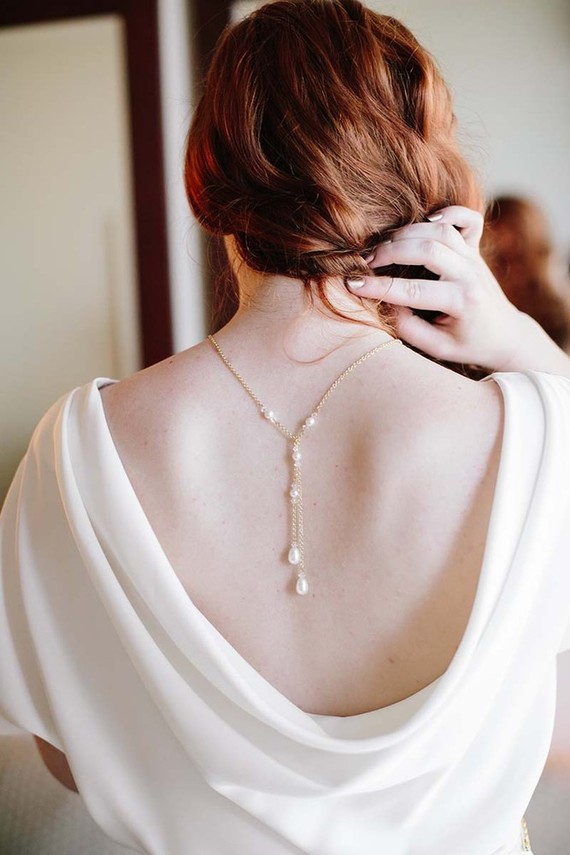 Low back wedding dress