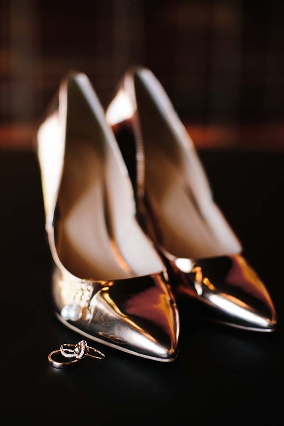 Copper wedding shoes