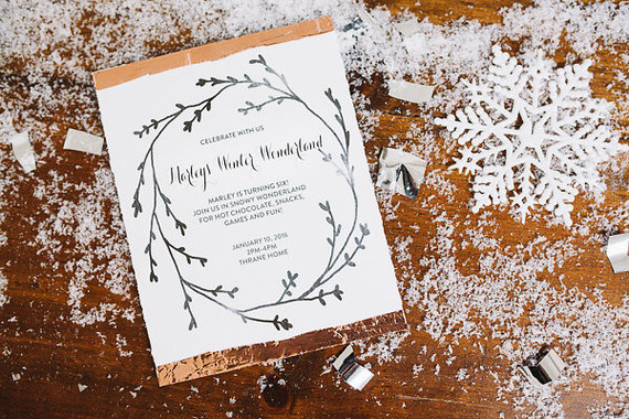 winter birthday invites