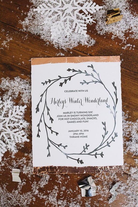 winter birthday invites