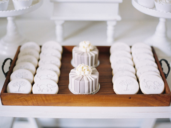white baby shower cookies