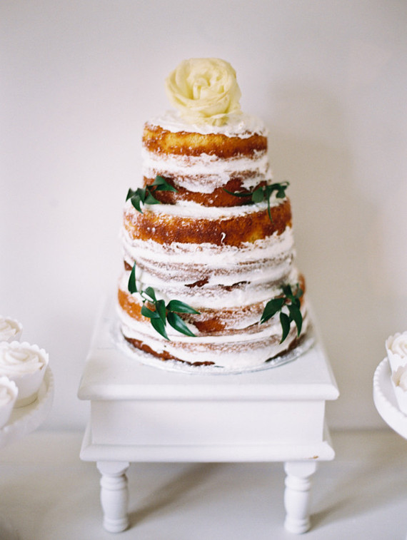 floral naked cake