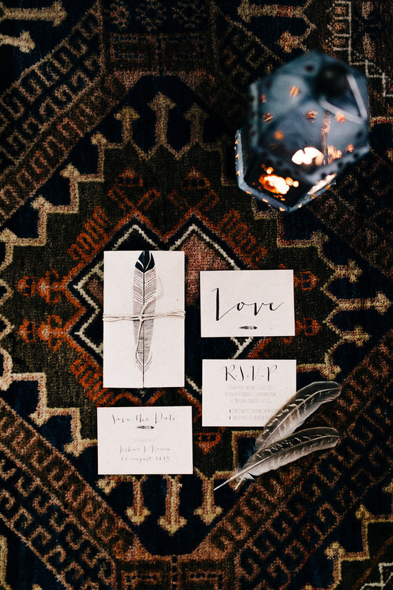 Moroccan bohemian wedding invitations