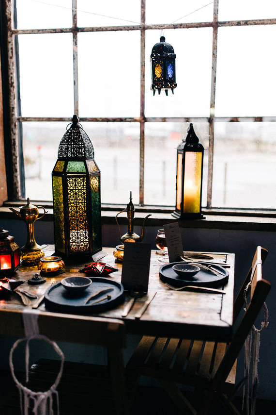 Moroccan bohemian wedding tablescape