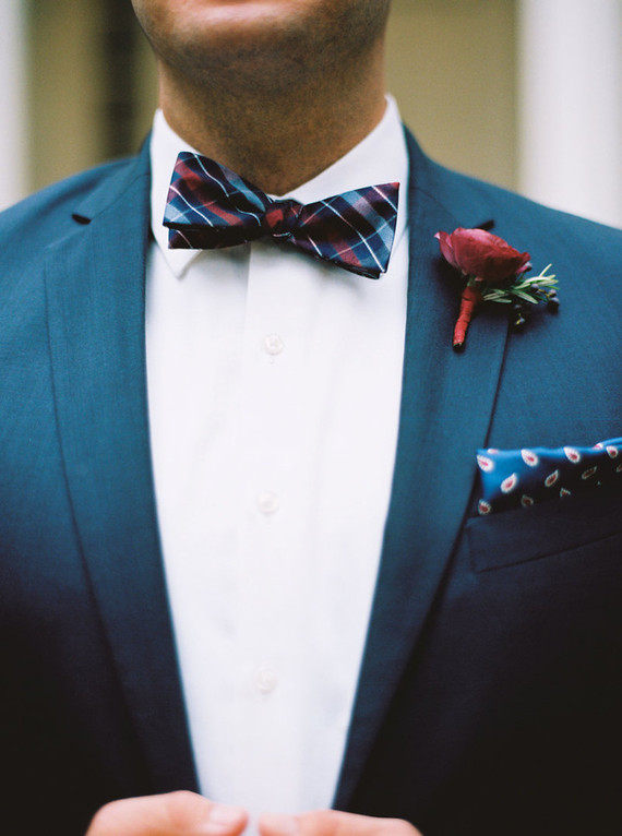 Jewel toned groom attire