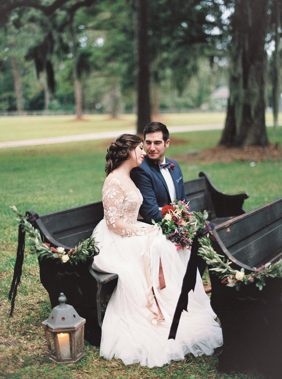 Winter wedding portrait