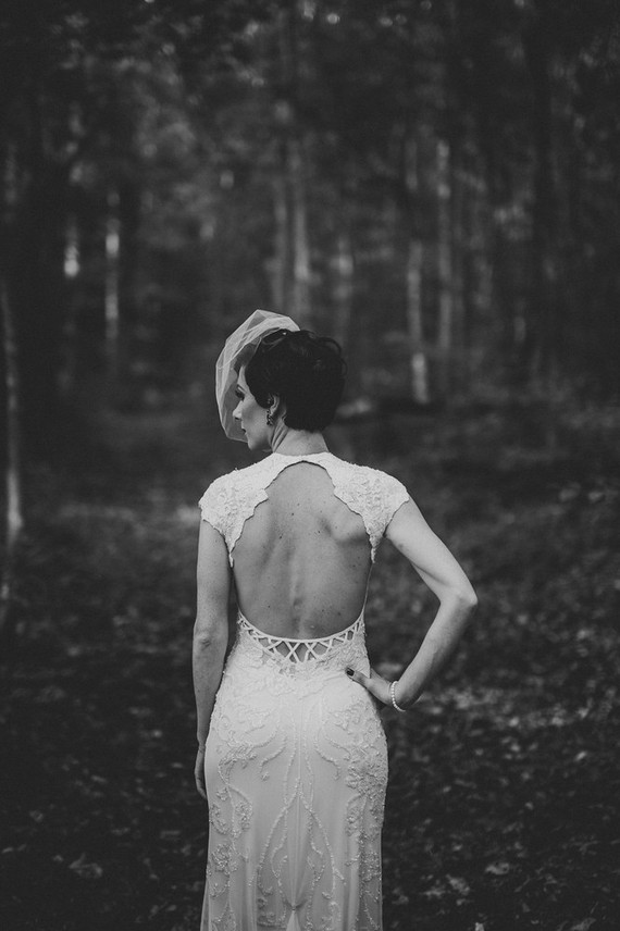 Beaded lace wedding dress