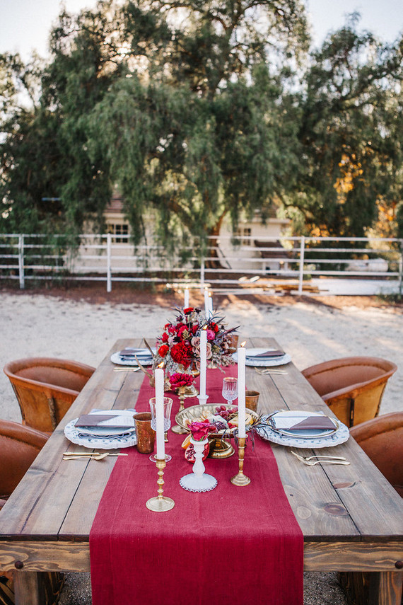 Equestrian wedding tablescape