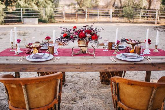 Equestrian wedding tablescape