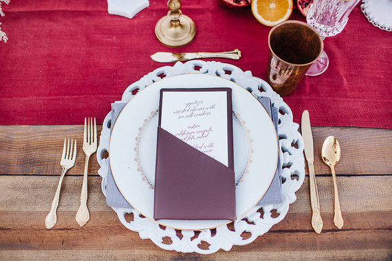 Wedding menu
