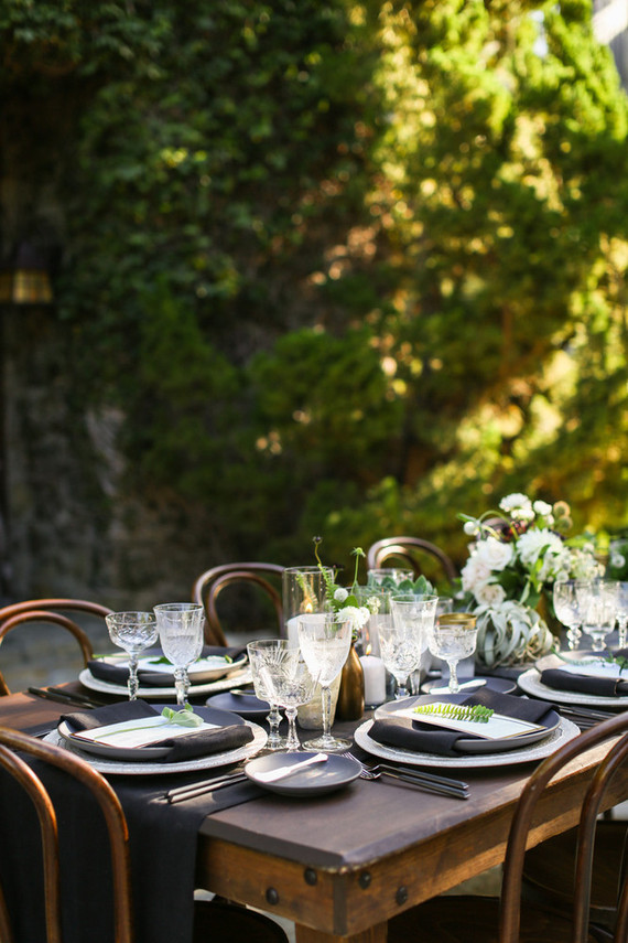 Modern California wedding tablescape