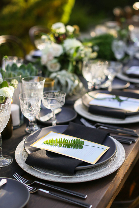 Modern California wedding tablescape