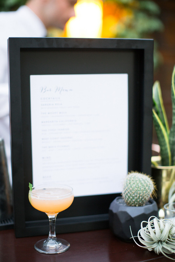 Bar menu signage