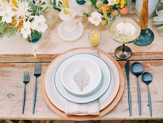 Vintage french country place setting