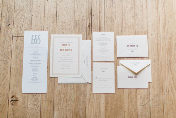 Vintage wedding invitation suite