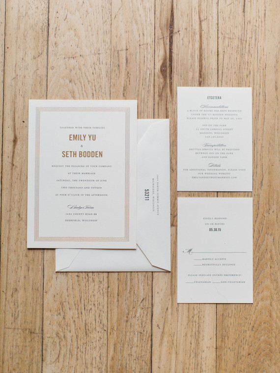 Vintage wedding invitation suite