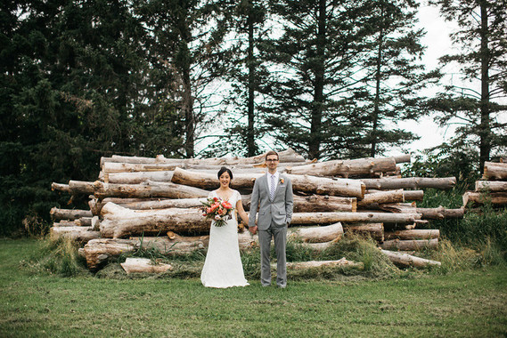 Rustic wedding portrait