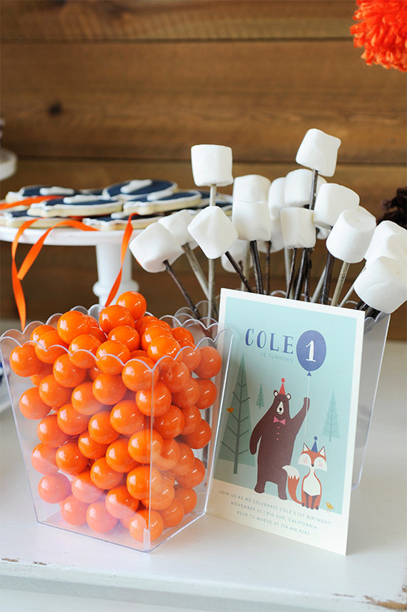 Woodsy first birthday party from Happy Wish Co