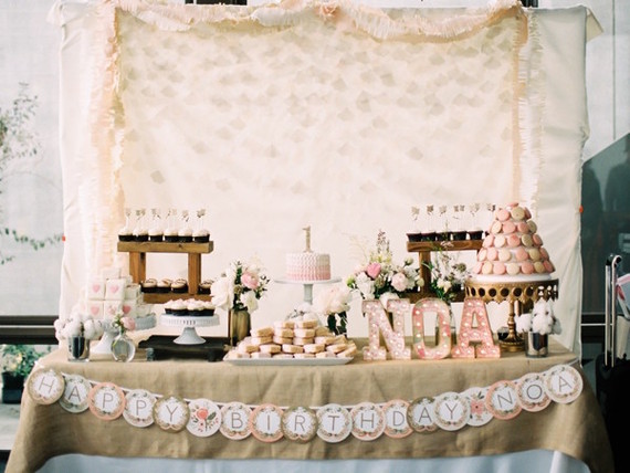 Feminine pink first birthday ideas
