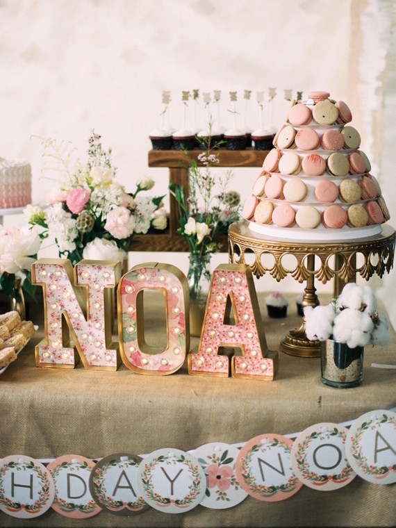 Feminine pink first birthday ideas