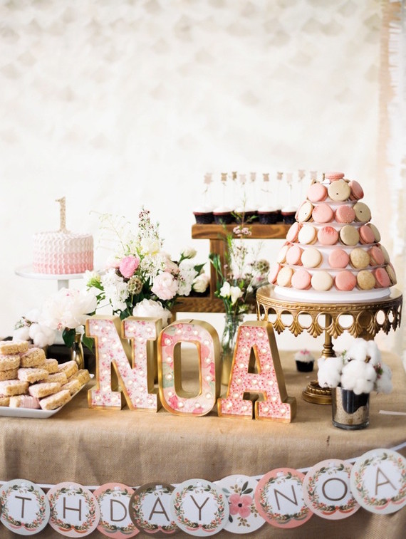 Feminine pink first birthday ideas