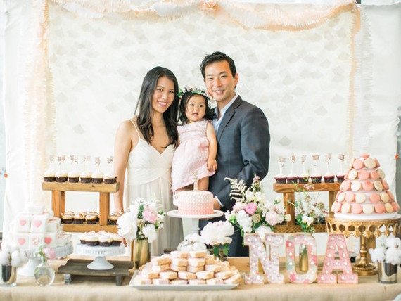 Feminine pink first birthday ideas
