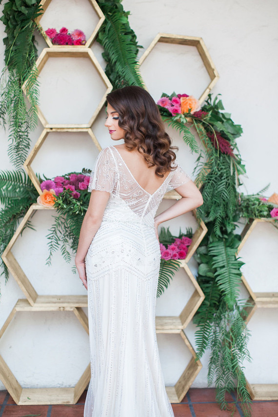 Colorful spring bridal portrait