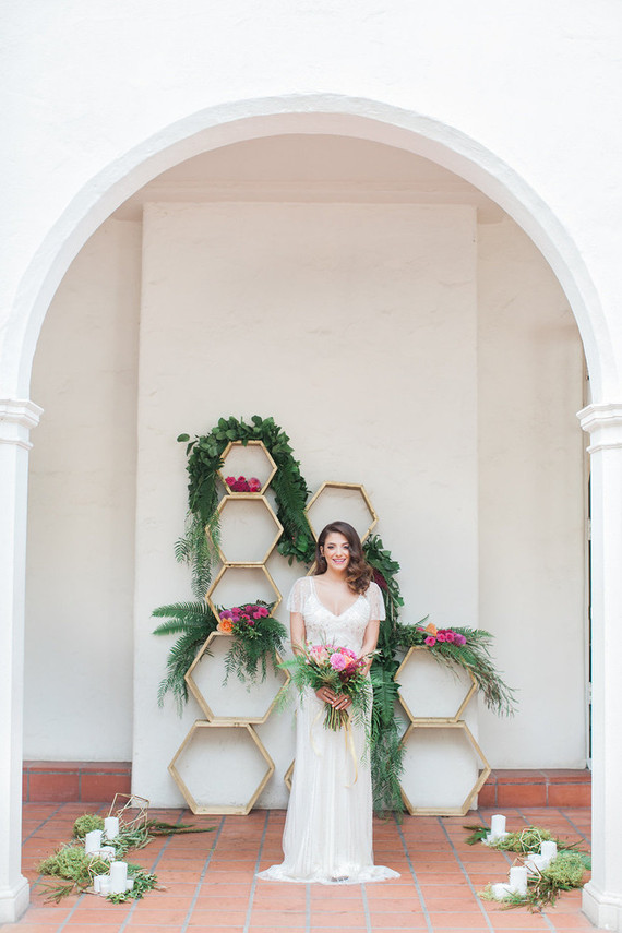 Colorful spring bridal portrait