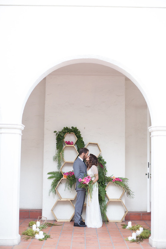 Colorful spring wedding portrait