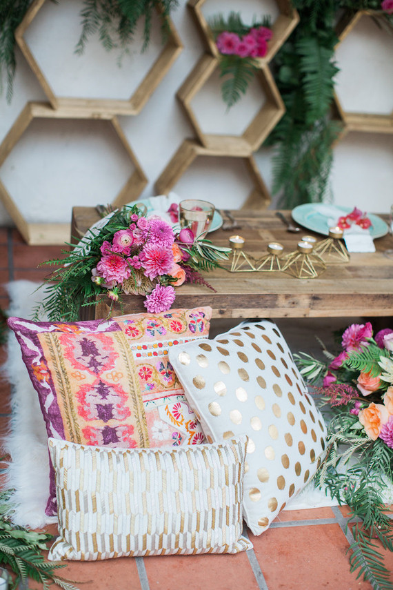 Colorful spring wedding decor