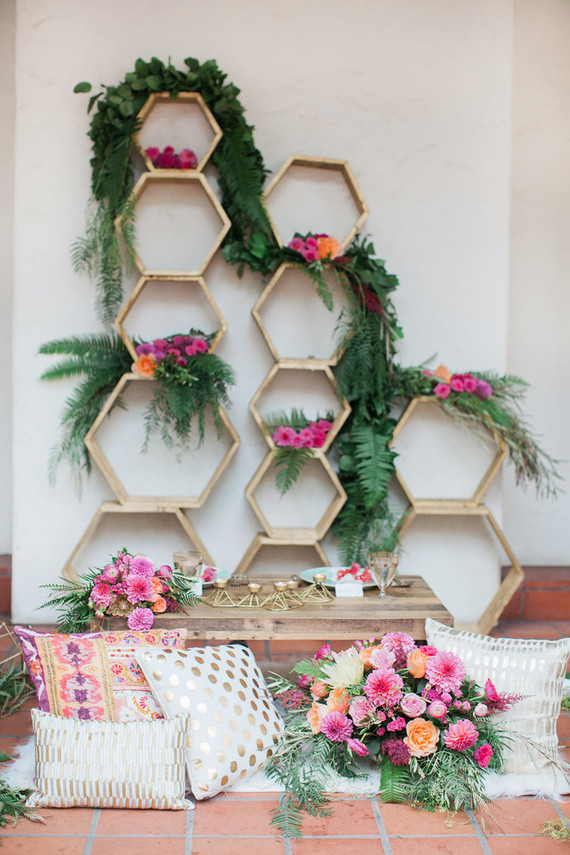 Colorful spring wedding decor