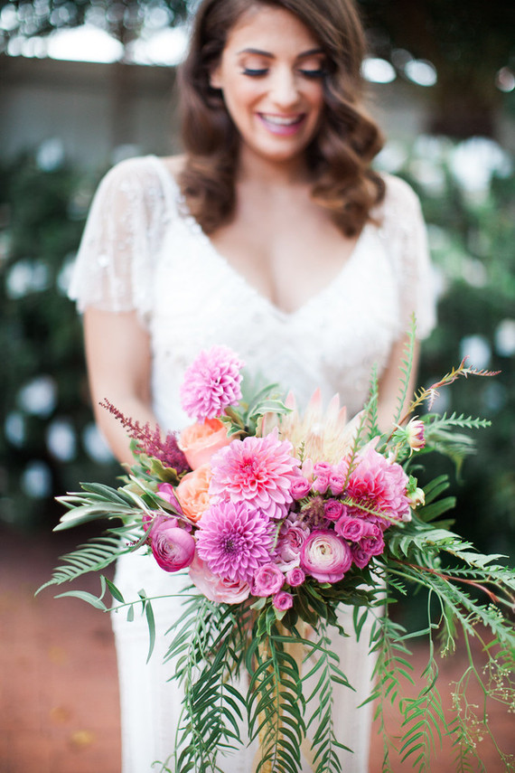 Colorful spring bridal bouquet