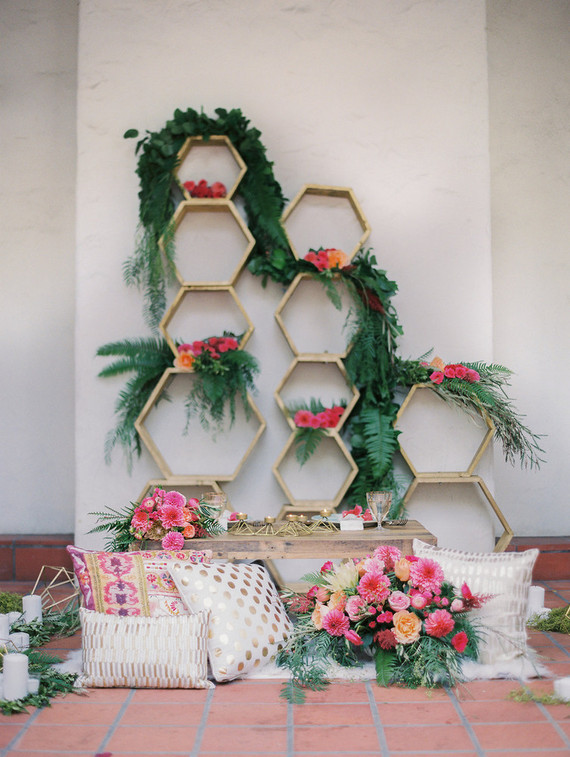 Colorful spring wedding decor