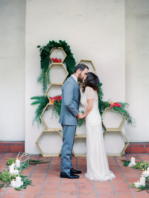 Colorful spring wedding portrait