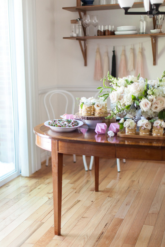 simple blush baby shower ideas