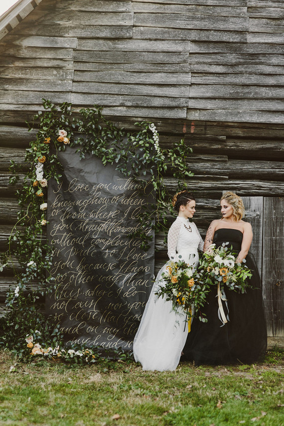 Edgy fall elopement inspiration