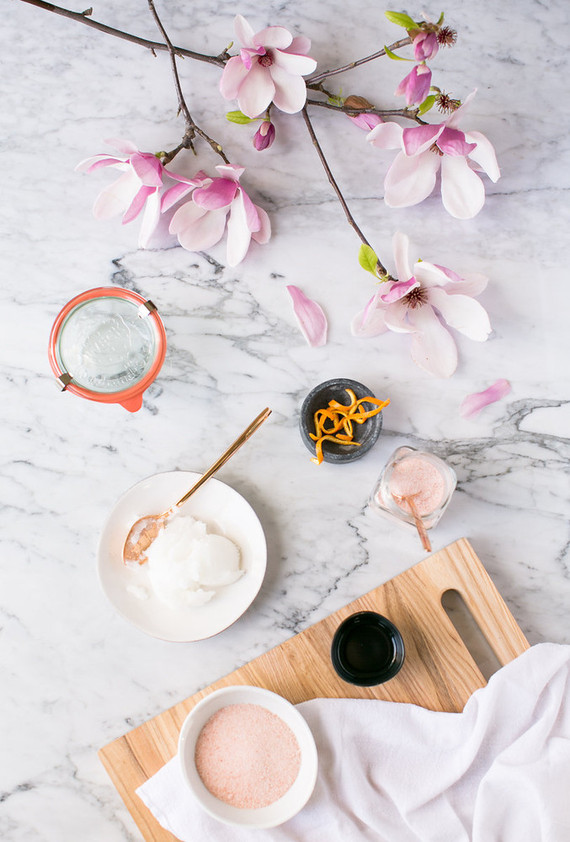 DIY coconut salt scrub recipe