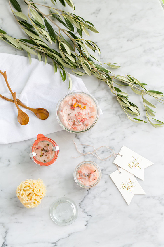 DIY coconut salt scrub favors