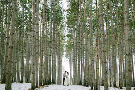 winter forest maternity photos