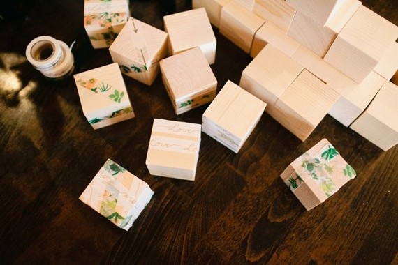 DIY baby shower blocks