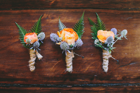 Orange floral boutonniere Inspiration