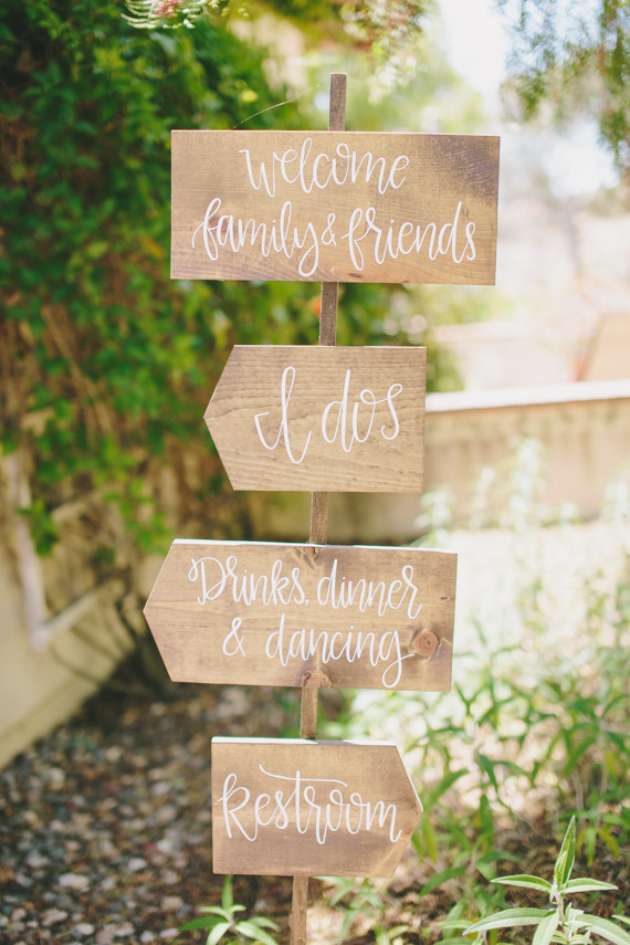 Rustic wedding signage