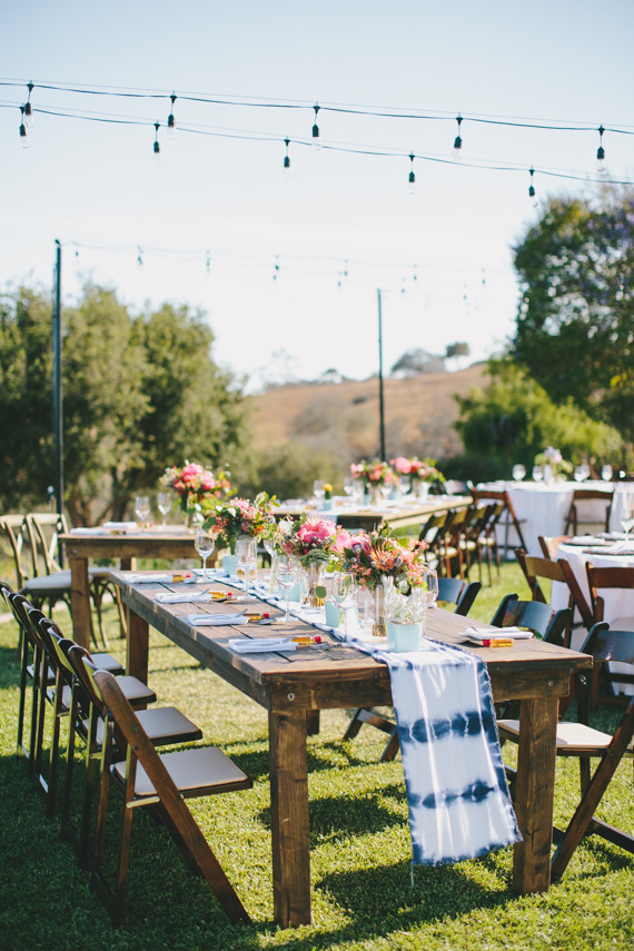 Indigo dyed table runner