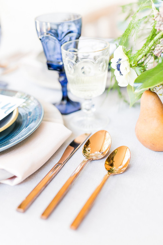 Copper wedding flatware