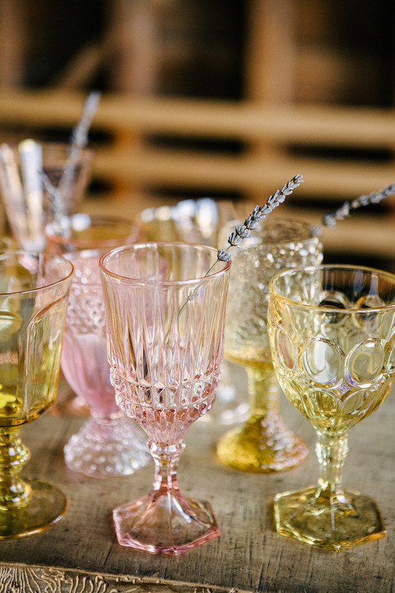 Vintage wedding glassware