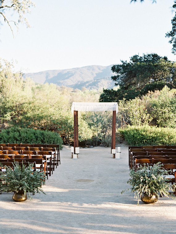 Fall Santa Barbara wine country wedding ceremony