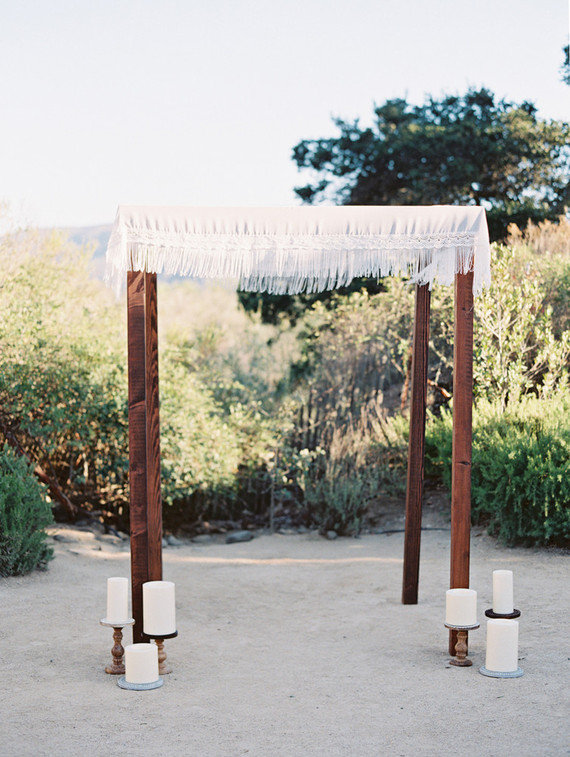 Rustic wedding altar